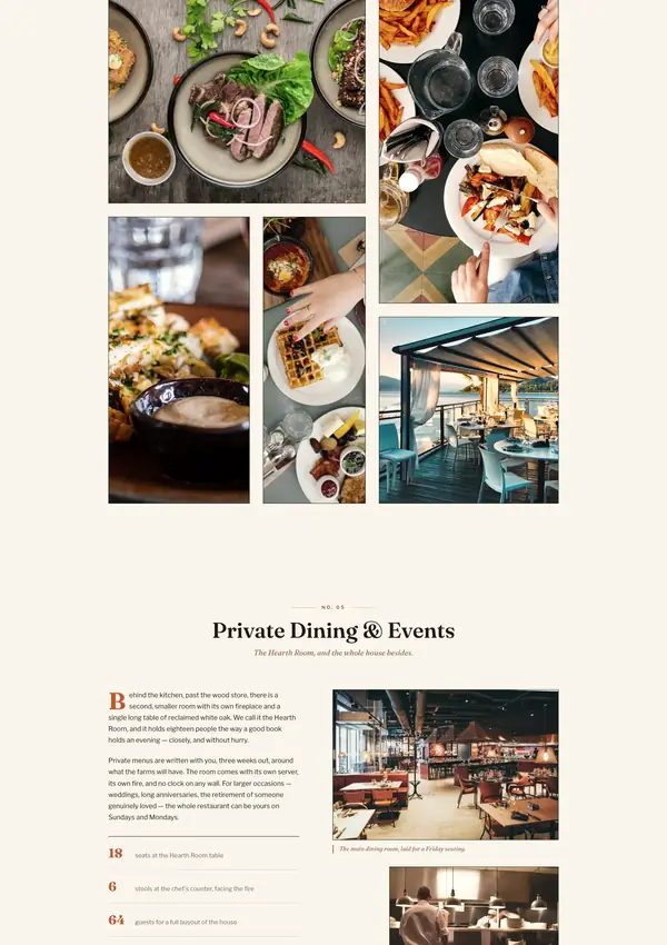 Ember & Oak — the dining-room photo grid