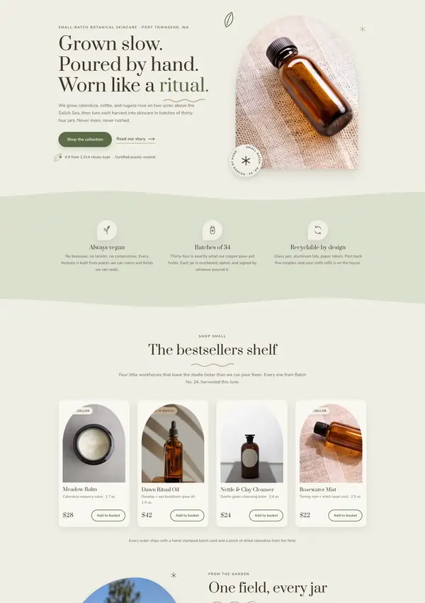 Root & Ritual — hand-poured botanical skincare