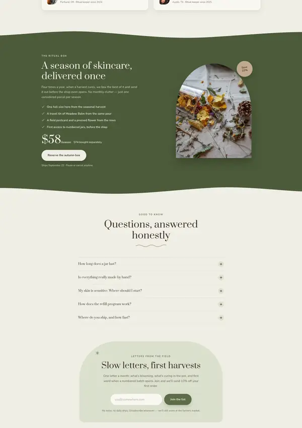 Root & Ritual — botanical skincare subscription