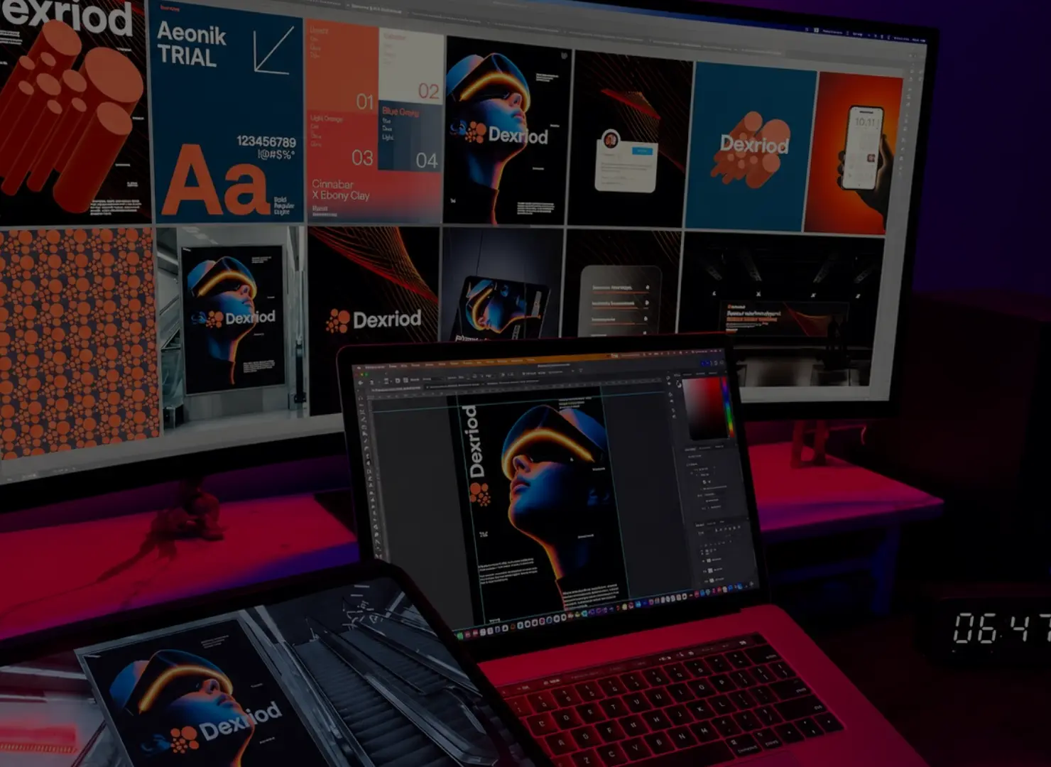 Step two — graphic design work on display